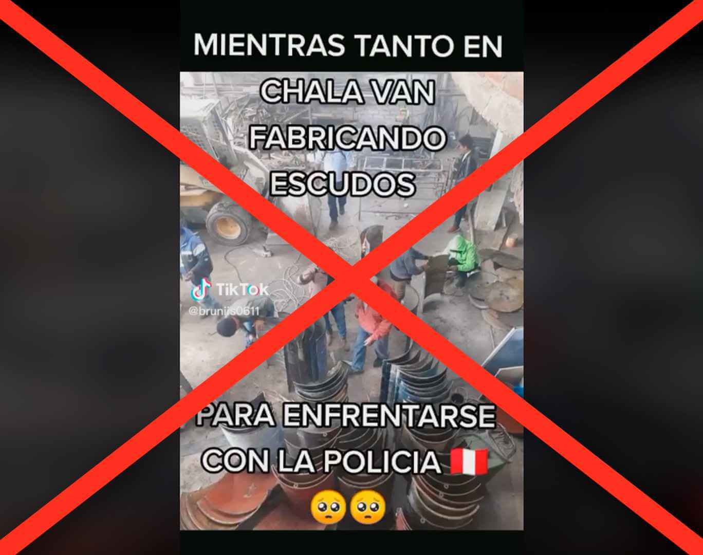 Es falsa la supuesta foto de personas fabricando escudos artesanales para enfrentar a la Policía en Arequipa