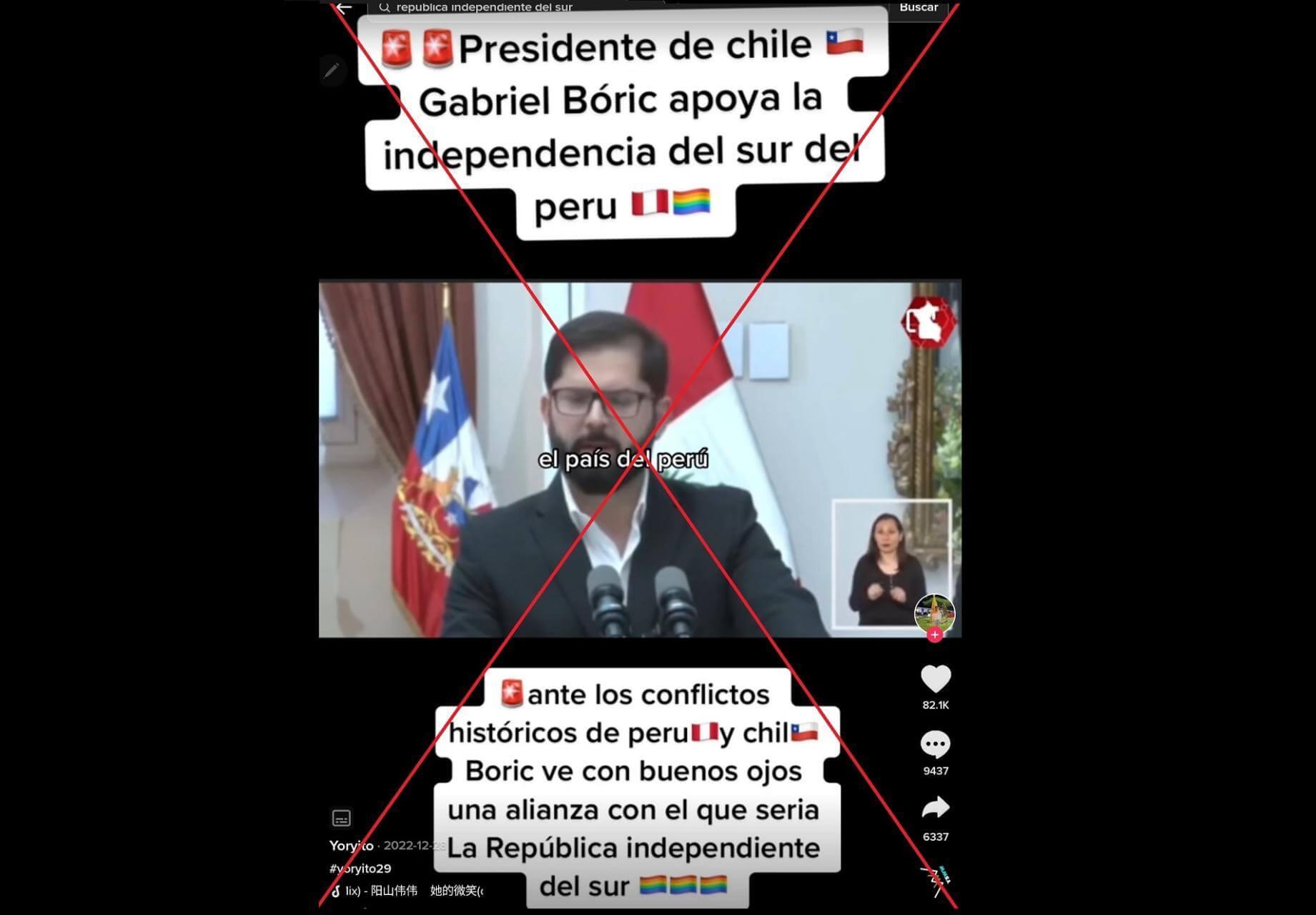 VIDEO FALSO. Mensaje saca de contexto discurso de Gabriel Boric.