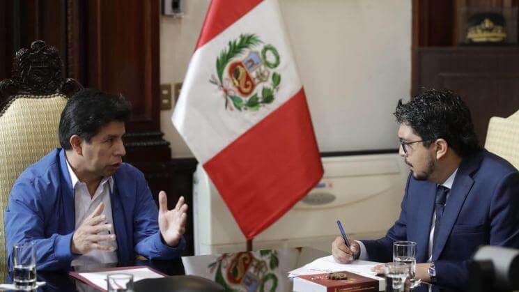 AUTORIDADES. Pedro Vaca se reunió con el presidente Pedro Castillo, representantes del Ejecutivo, el Legislativo, el Ministerio Público, la Defensoría del Pueblo y el JNE, entre otros.