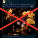 Es falsa la supuesta foto de un hombre herido de gravedad durante las protestas en Lima