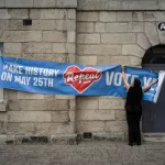 MOVILIZACIÓN. Activista antiaborto en la Marcha por la Vida frente a la Corte Suprema de Estados Unidos, en Washington.