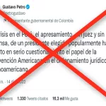 Es falsa la versión del presidente de Colombia, Gustavo Petro, acerca de que Pedro Castillo fue apresado sin juez y sin defensa.