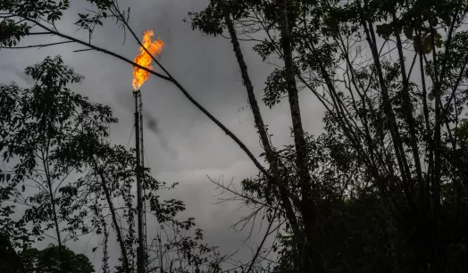 INDUSTRIAS EXTRACTIVAS. Pozo petrolero en la región del Putumayo, Colombia.