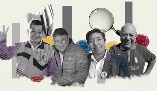 CANDIDATOS. Luis Torres (Fuerza Tacna), Mario Ruiz (Siempre Tacna), Fernando Martorell (Banderas Tacneñistas) y Marco Limachi (Frente Esperanza por Tacna)