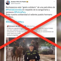 Es falso el supuesto tuit del presidente de Colombia, Gustavo Petro, que rechazaba saludo a la PNP