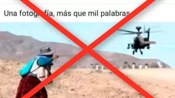 Es falsa la supuesta foto de una mujer enfrentándose a un helicóptero policial en Andahuaylas