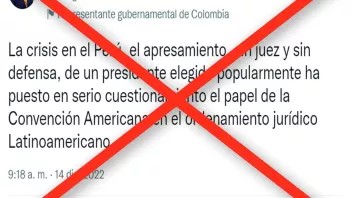 Es falsa la versión del presidente de Colombia, Gustavo Petro, acerca de que Pedro Castillo fue apresado sin juez y sin defensa.